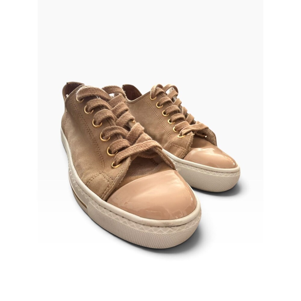 paul green sophie beige suede cap toe lace up luxury sneakers us size 8 uk 5.5 - Picture 5 of 12